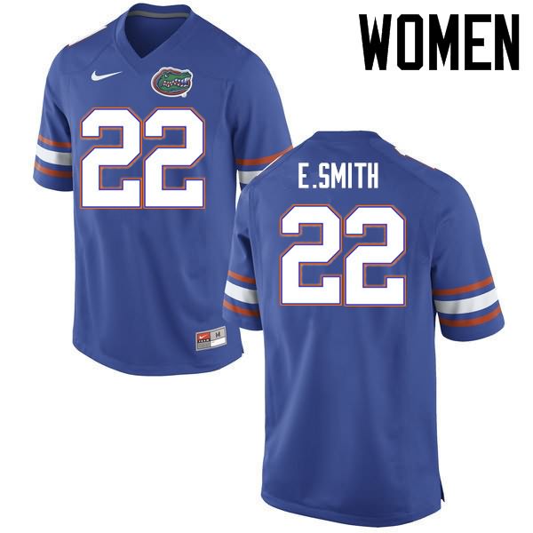 Women's NCAA Florida Gators Emmitt Smith #22 Stitched Authentic Nike Blue College Football Jersey GDC3665JR